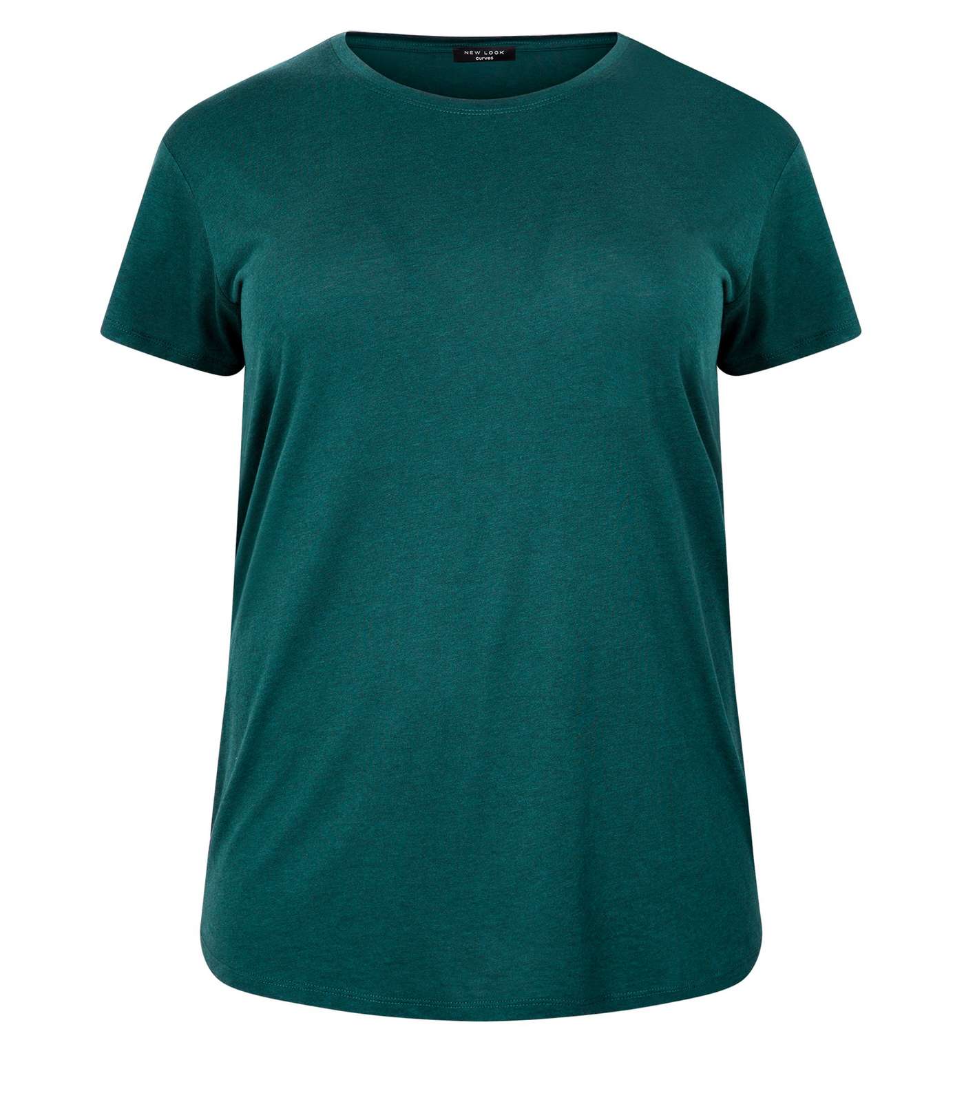 Curves Dark Green Short Sleeve Oversized T-Shirt Image 4