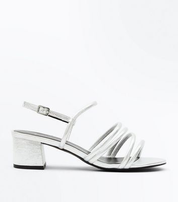 wide fit silver block heel sandals