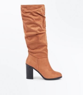 new look tan knee high boots