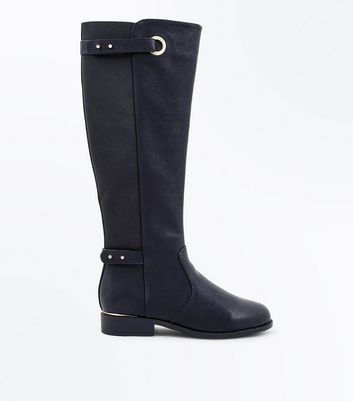 black boots with elastic back