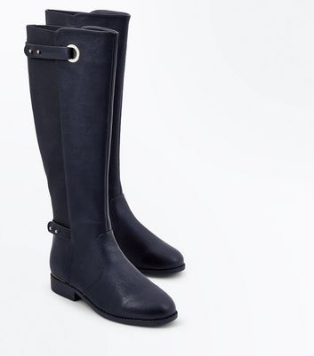 elastic knee high boots