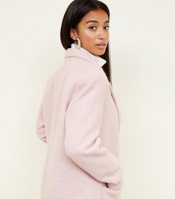 new look pink wool coat