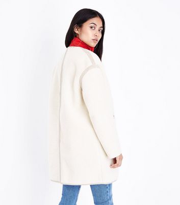 petite collarless coat
