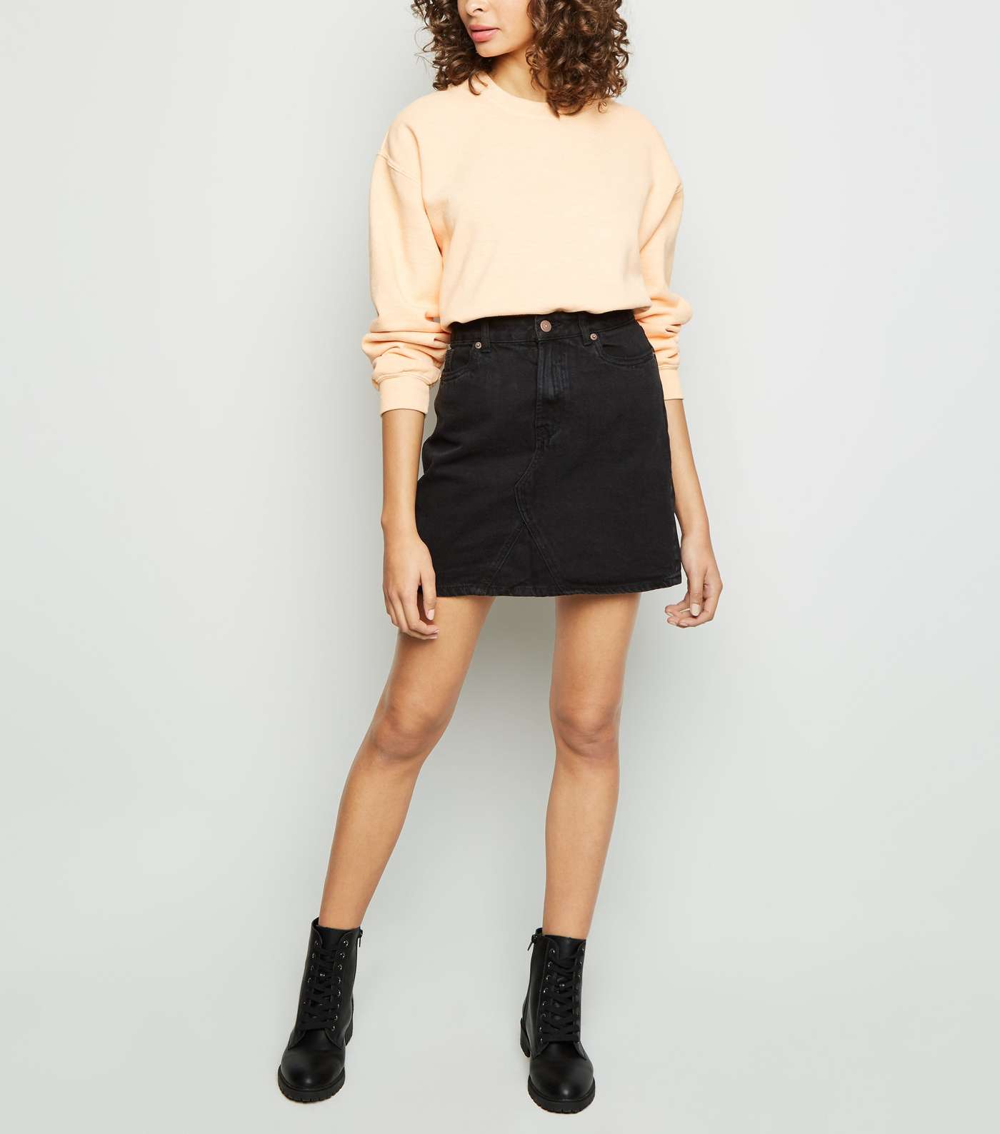 Black Denim Mini Skirt Image 2