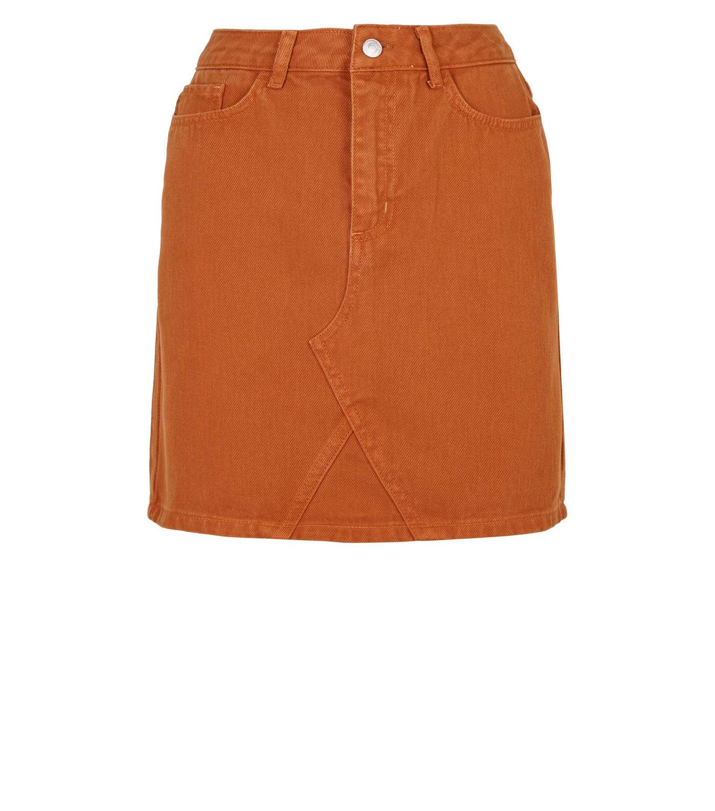 Rust Denim Mini Skirt Image 4