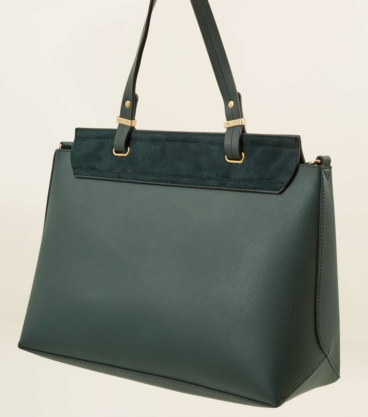 Dark Green Top Handle Satchel Bag Image 4