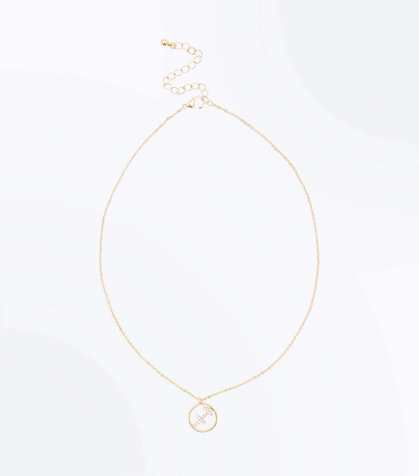 Gold Sagittarius Sign Pendant Necklace