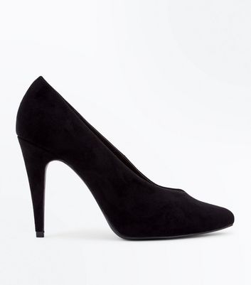 Black Suedette V Front Court Shoes 