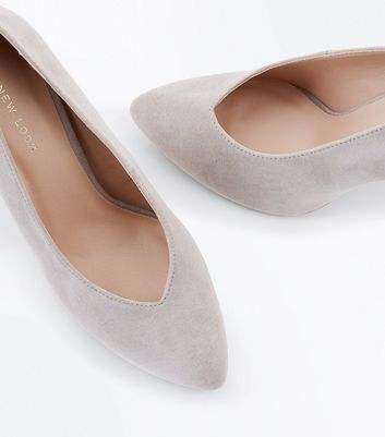 new look grey court shoes