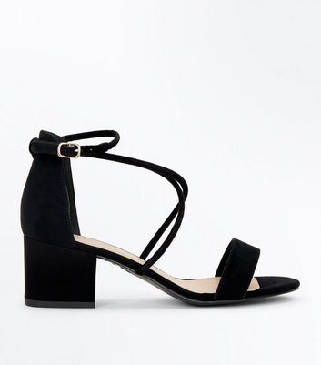black low strappy heels
