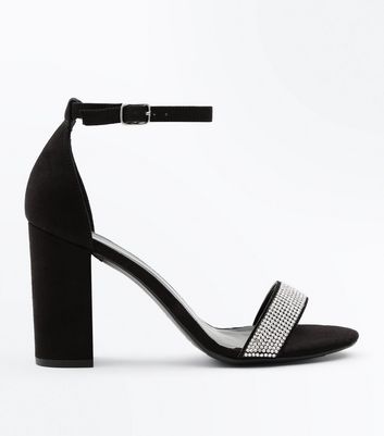 wide fit diamante heels