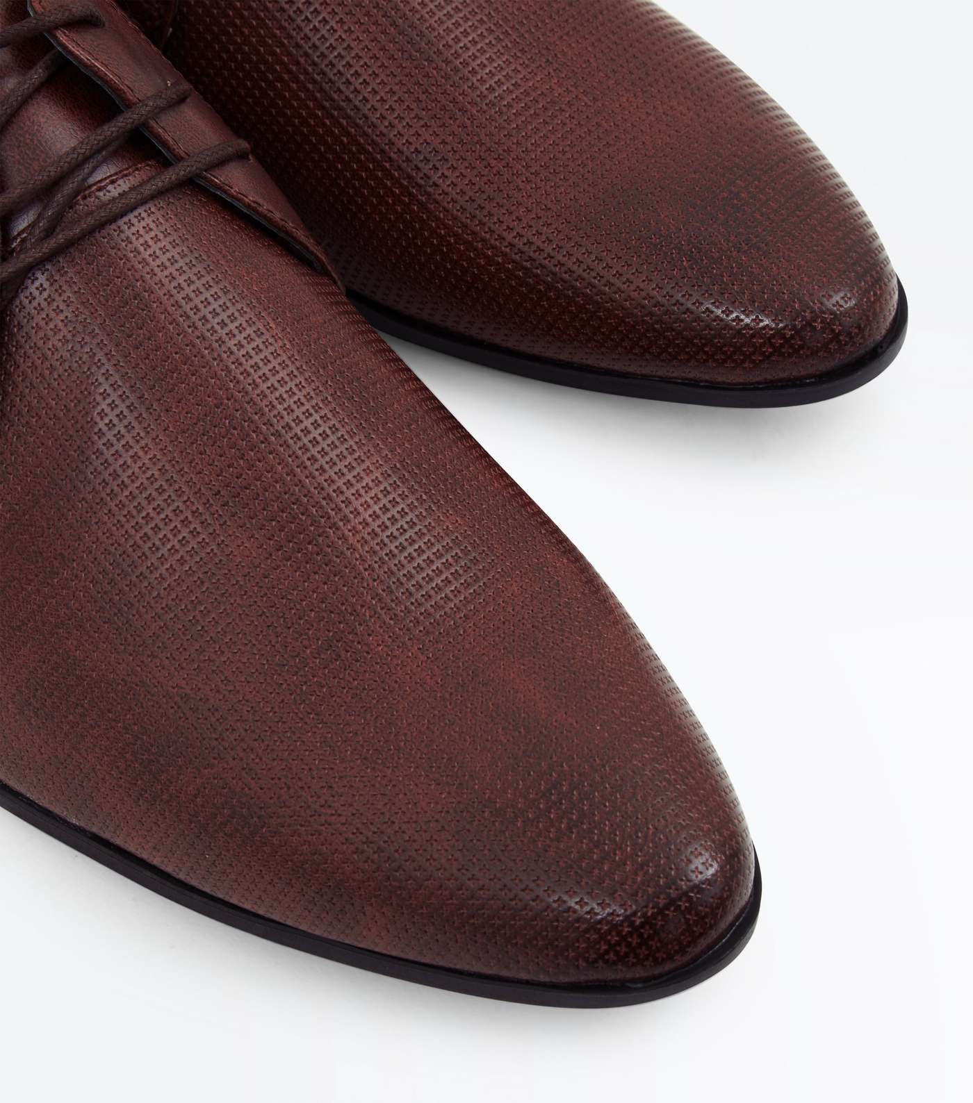 Dark Brown Perforated Lace Up Formal Shoes Image 3
