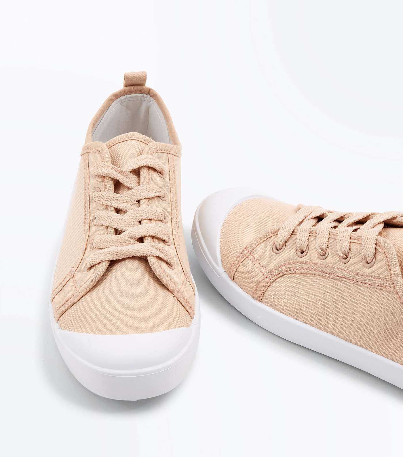 Pink Canvas Lace Up Trainers Image 4