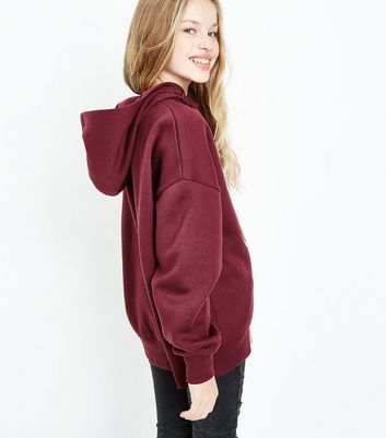 maroon oversized hoodie