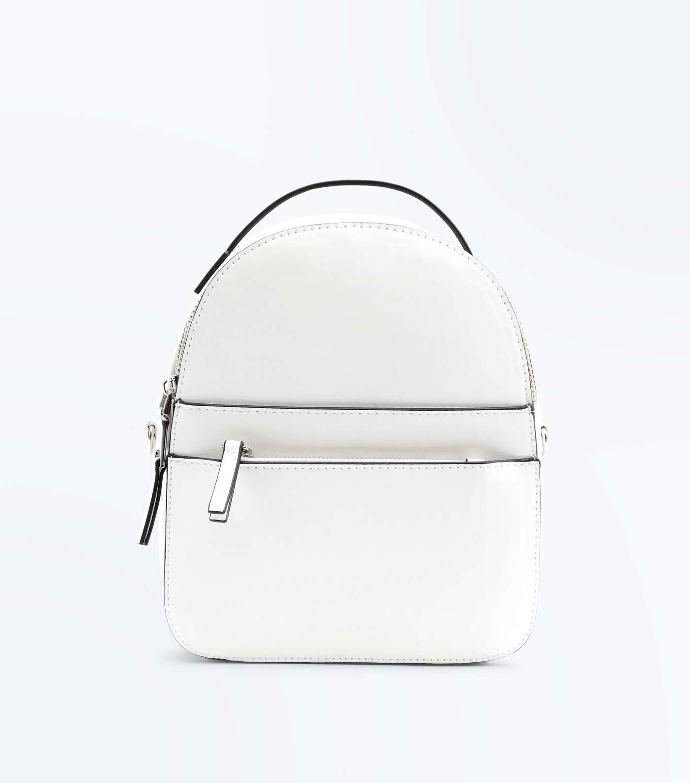 White Convertible Strap Micro Backpack