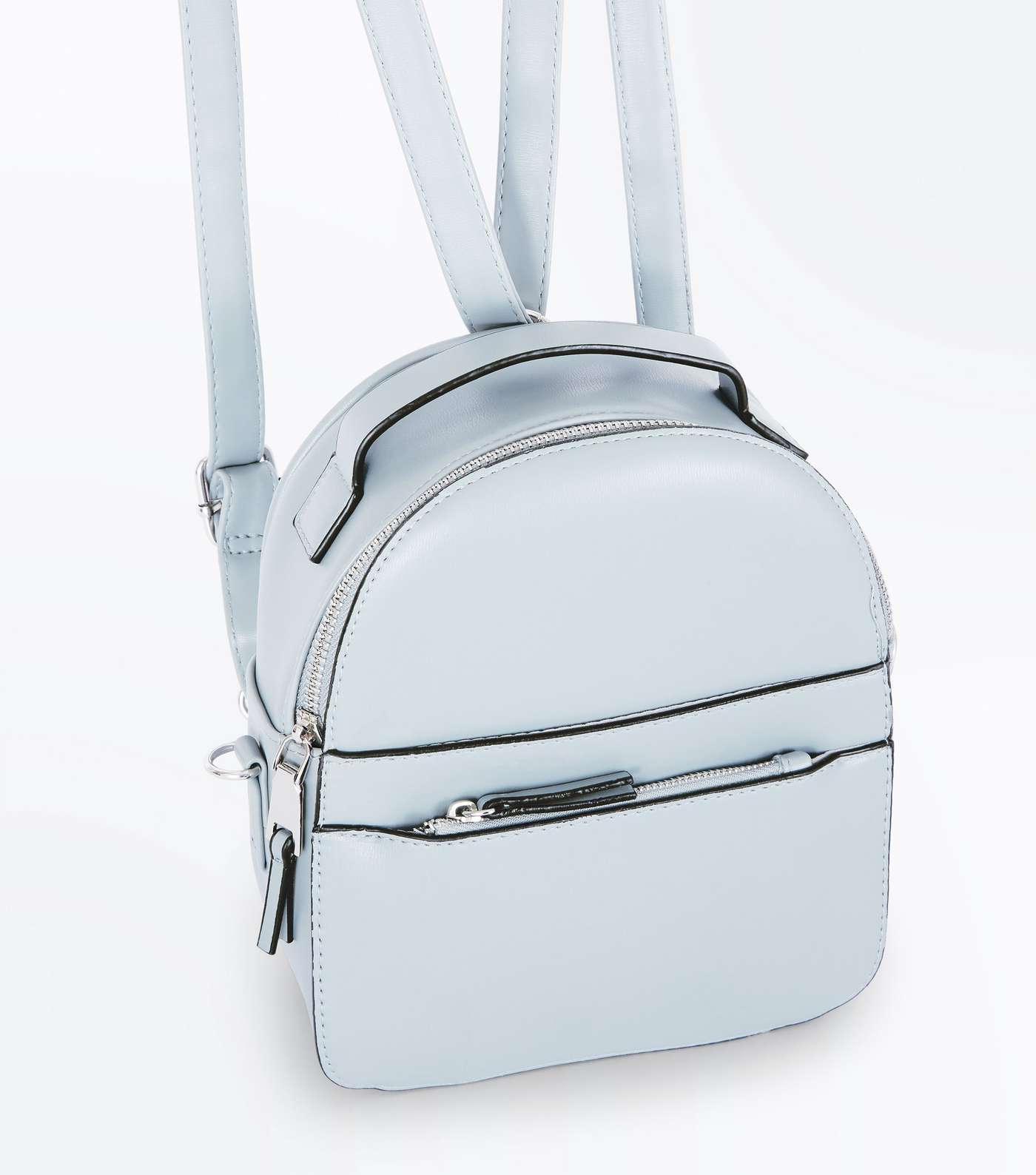 Pale Blue Convertible Strap Micro Backpack Image 3