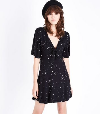 black star print dress