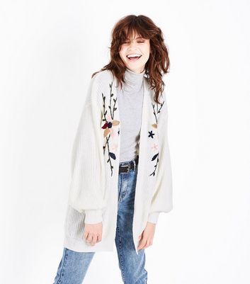 cream floral cardigan