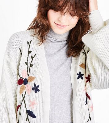 cream floral cardigan