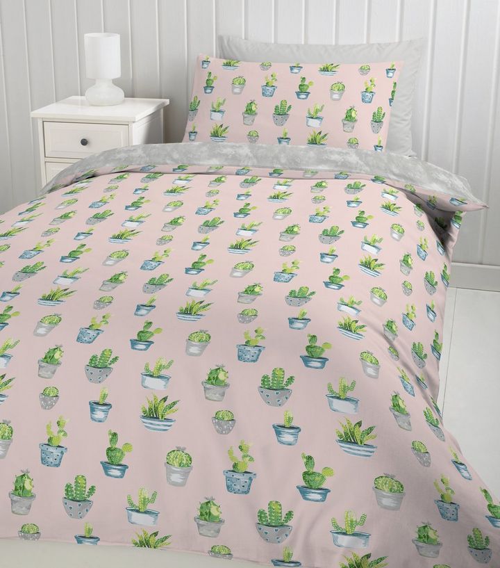 Pink Cactus Single Duvet Set New Look Pink Cactus Single Duvet Set