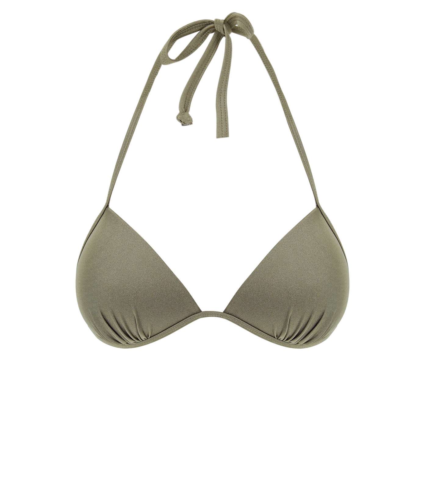 Khaki Moulded Triangle Bikini Top Image 4