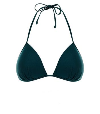 Teal Moulded Triangle Bikini Top | New Look