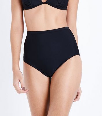 black high waisted bikini shorts