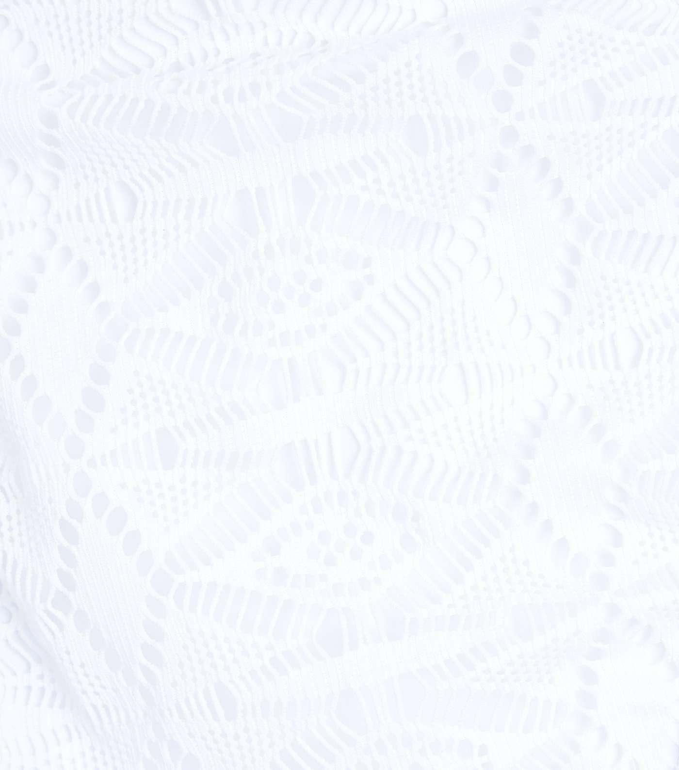 White Crochet Caged High Waist Bikini Bottoms Image 6