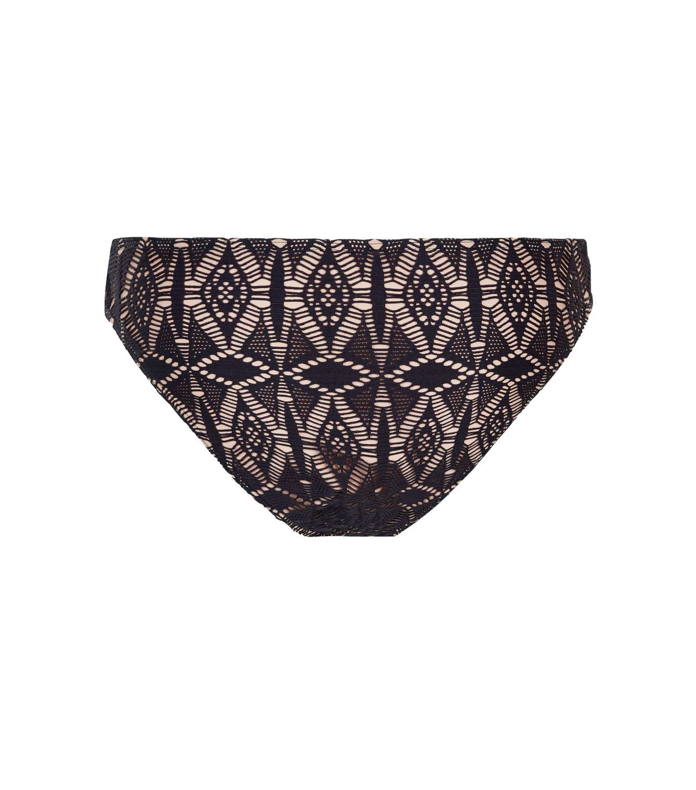 Black Crochet Strappy Side Bikini Bottoms  Image 5