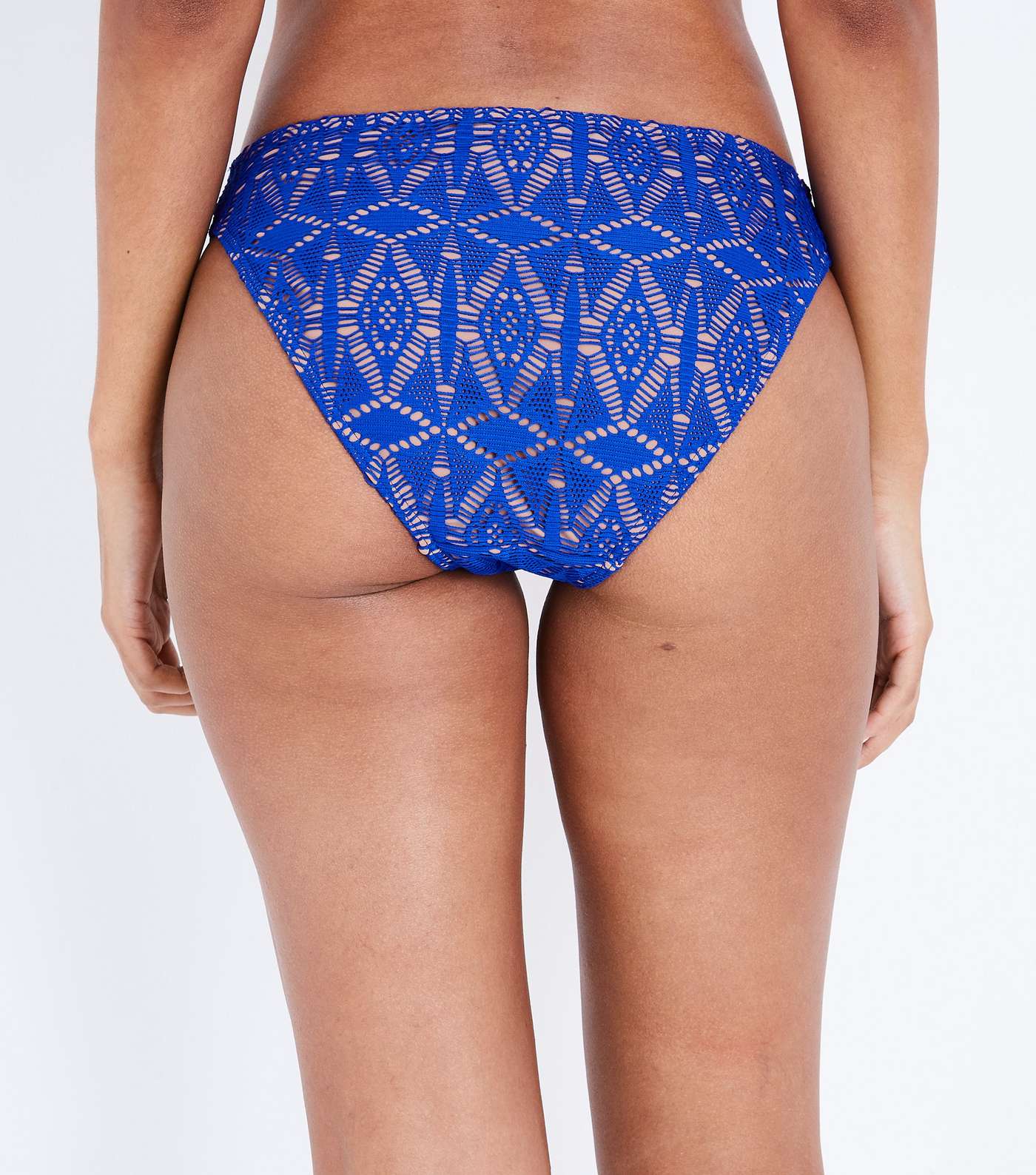 Blue Crochet Strappy Side Bikini Bottoms  Image 2