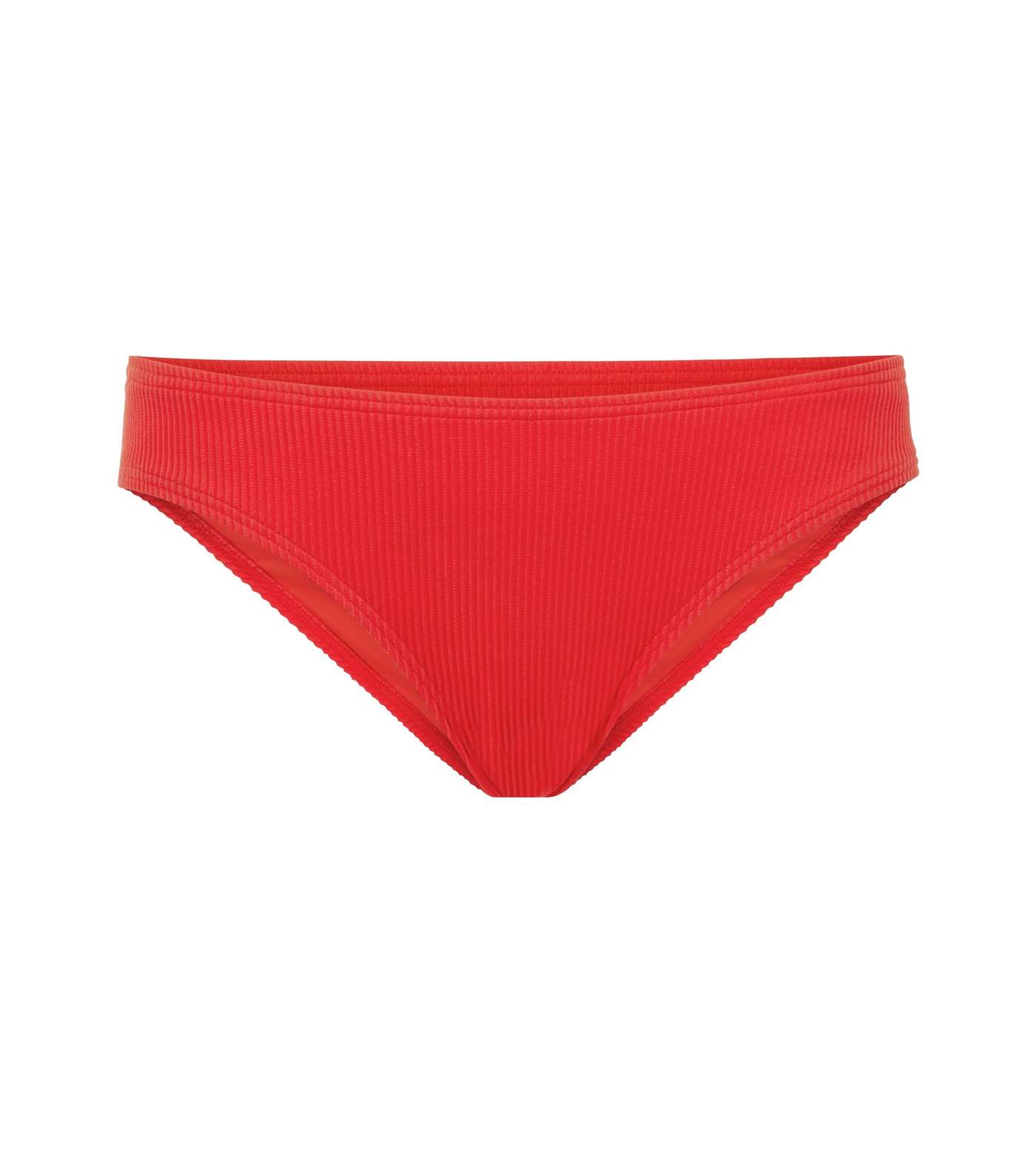 Red Ribbed Bikini Bottoms  Image 4