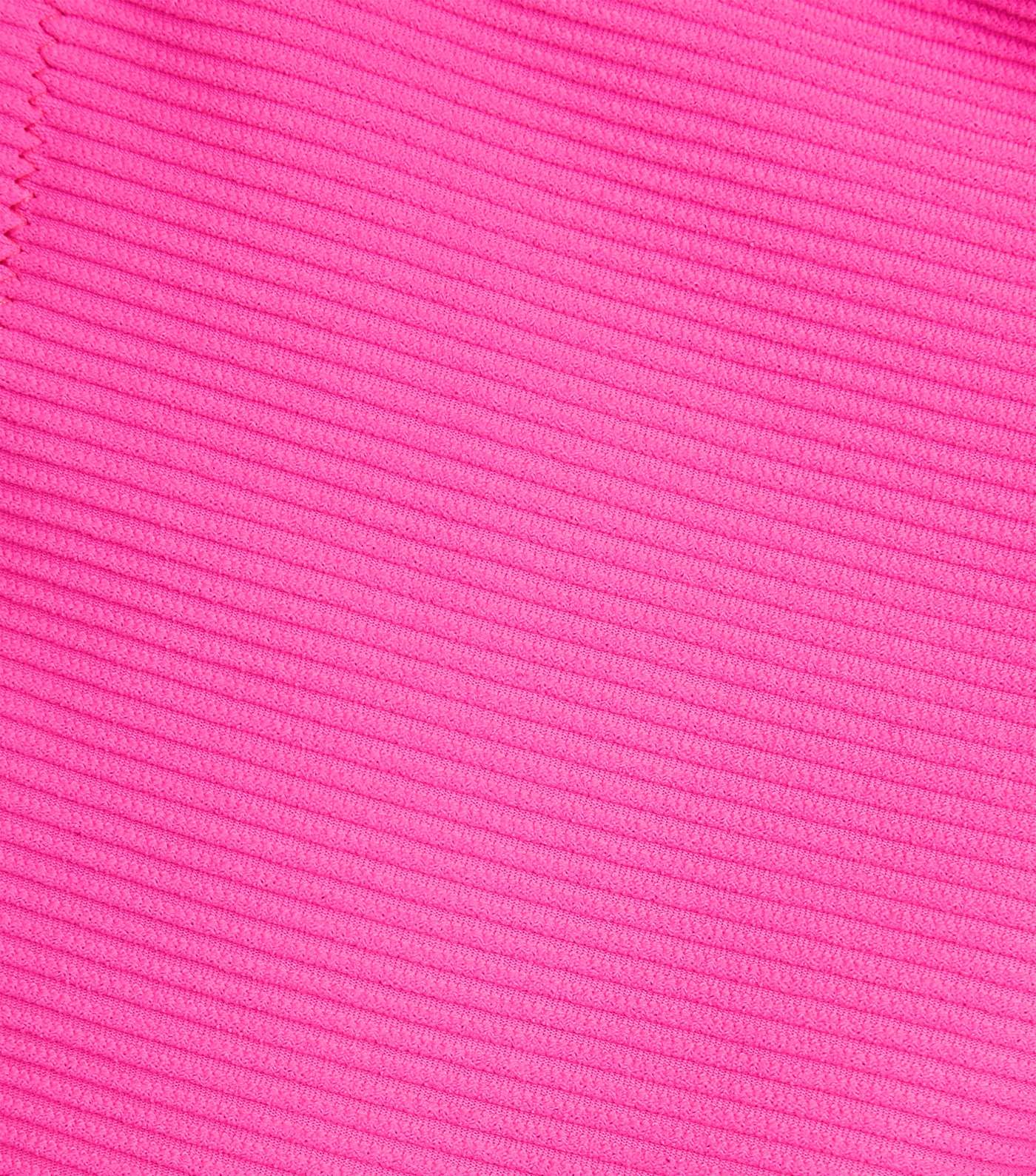 Pink Neon Ribbed Bikini Bottoms  Image 6