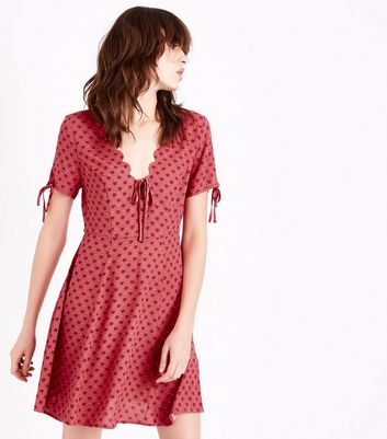v neck tea dress