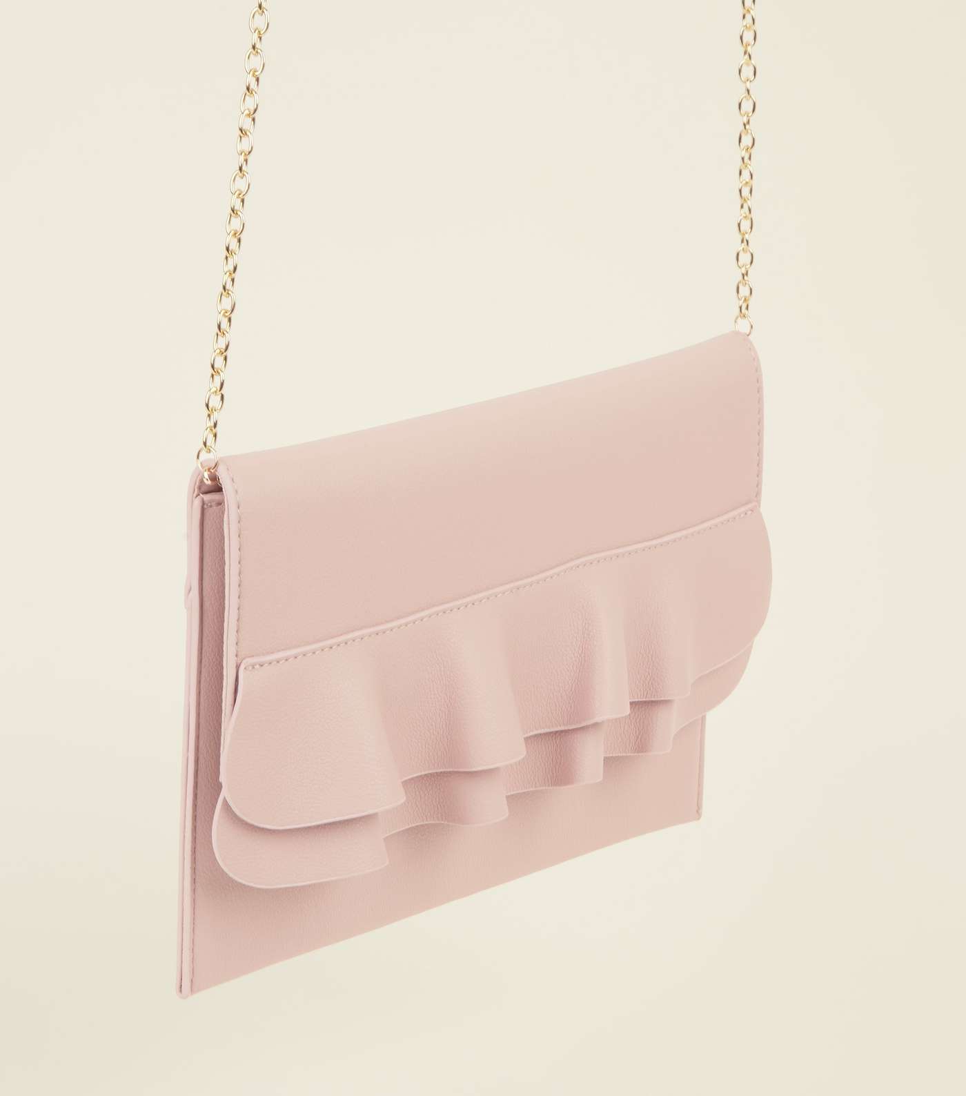 Nude Frill Front Flat Clutch Bag Image 3