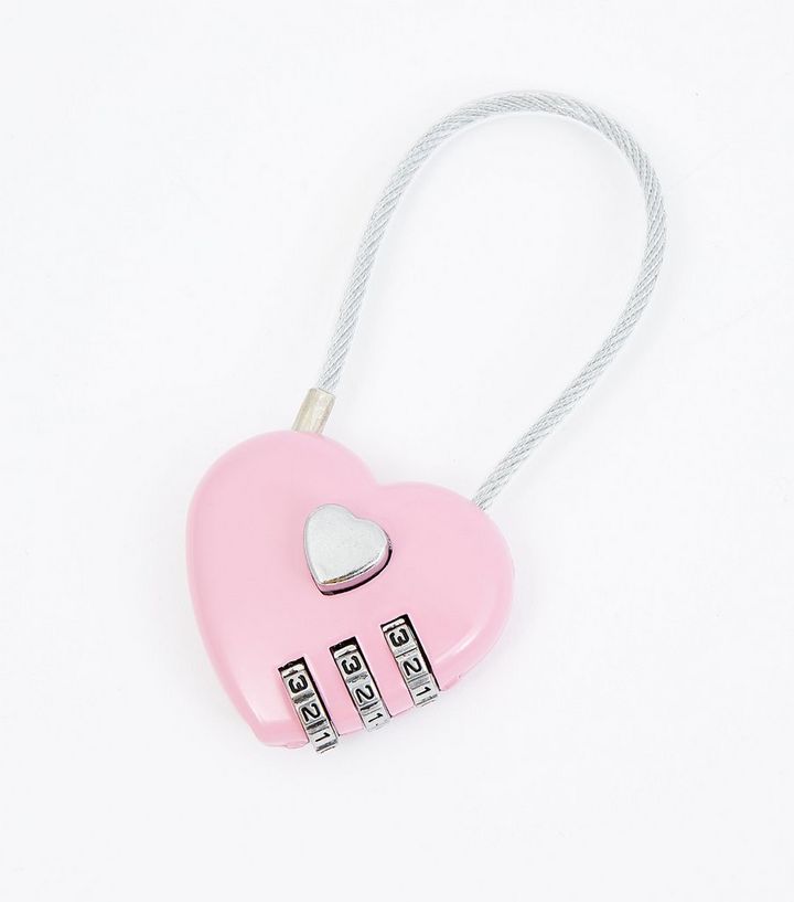 pink heart padlock new