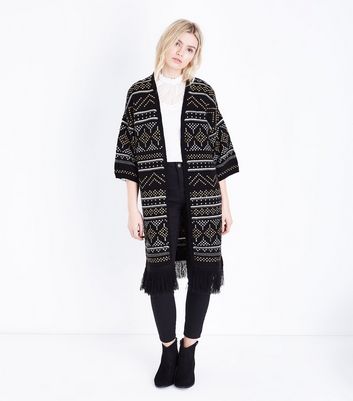 fringe hem cardigan