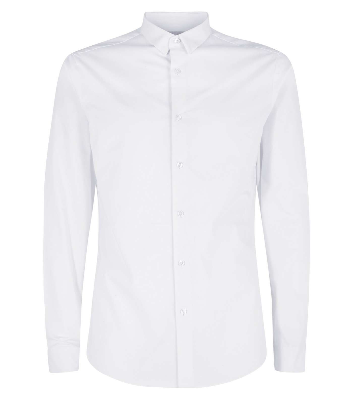 White Muscle Fit Stretch Shirt Image 4