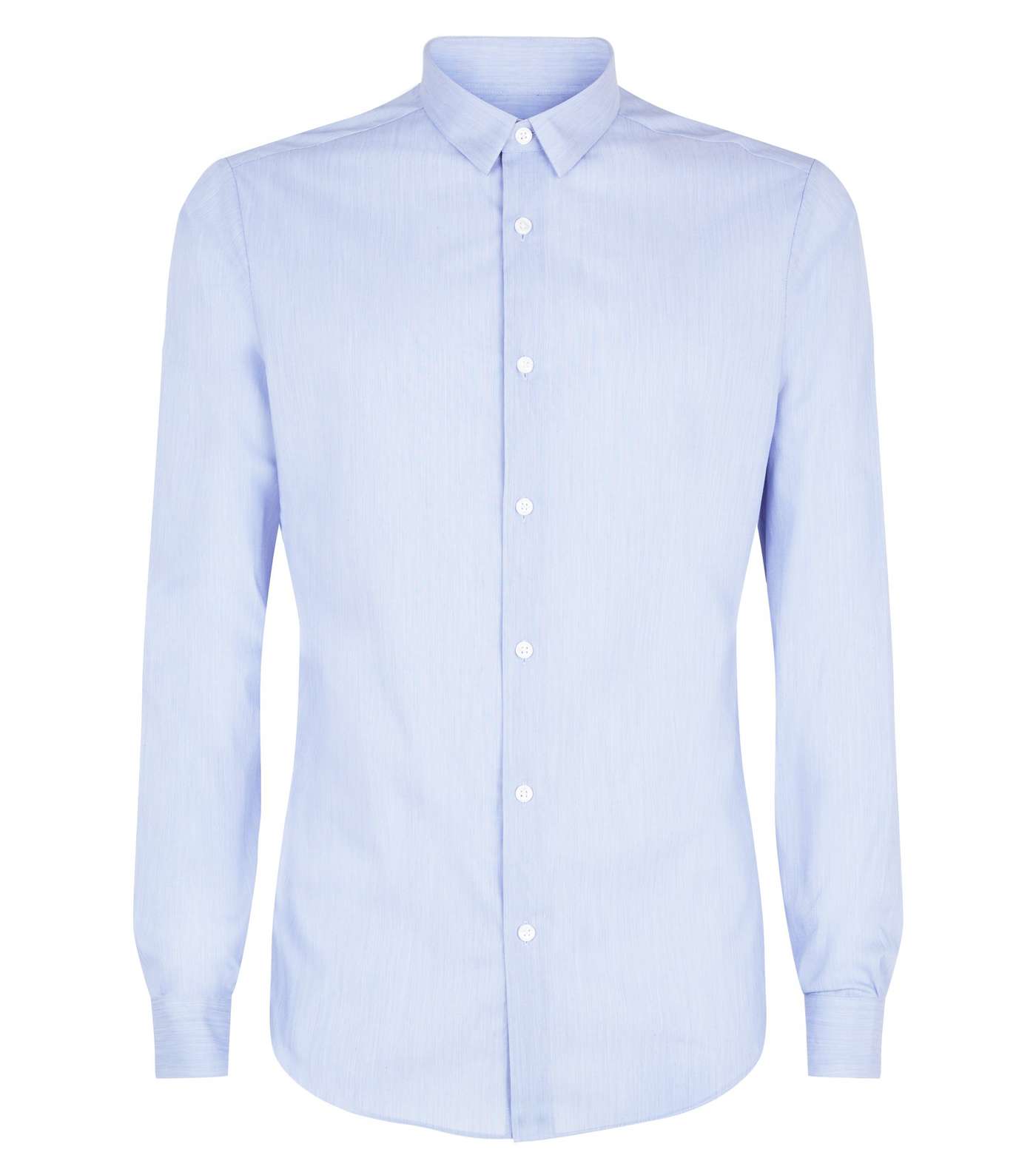 Pale Blue Muscle Fit Stretch Shirt Image 4