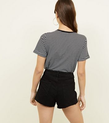 black denim mom shorts womens