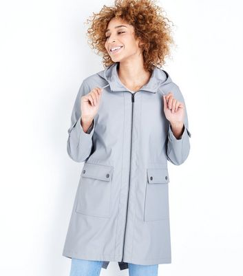Pale Grey Longline Anorak | New Look