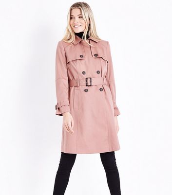 new look pink trench coat