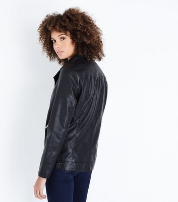 Womens longline leather on sale jacket