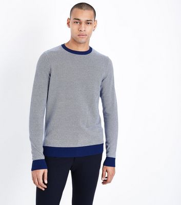 black jeans blue jumper