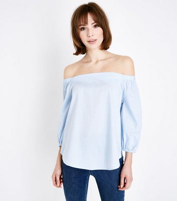 pale blue bardot top