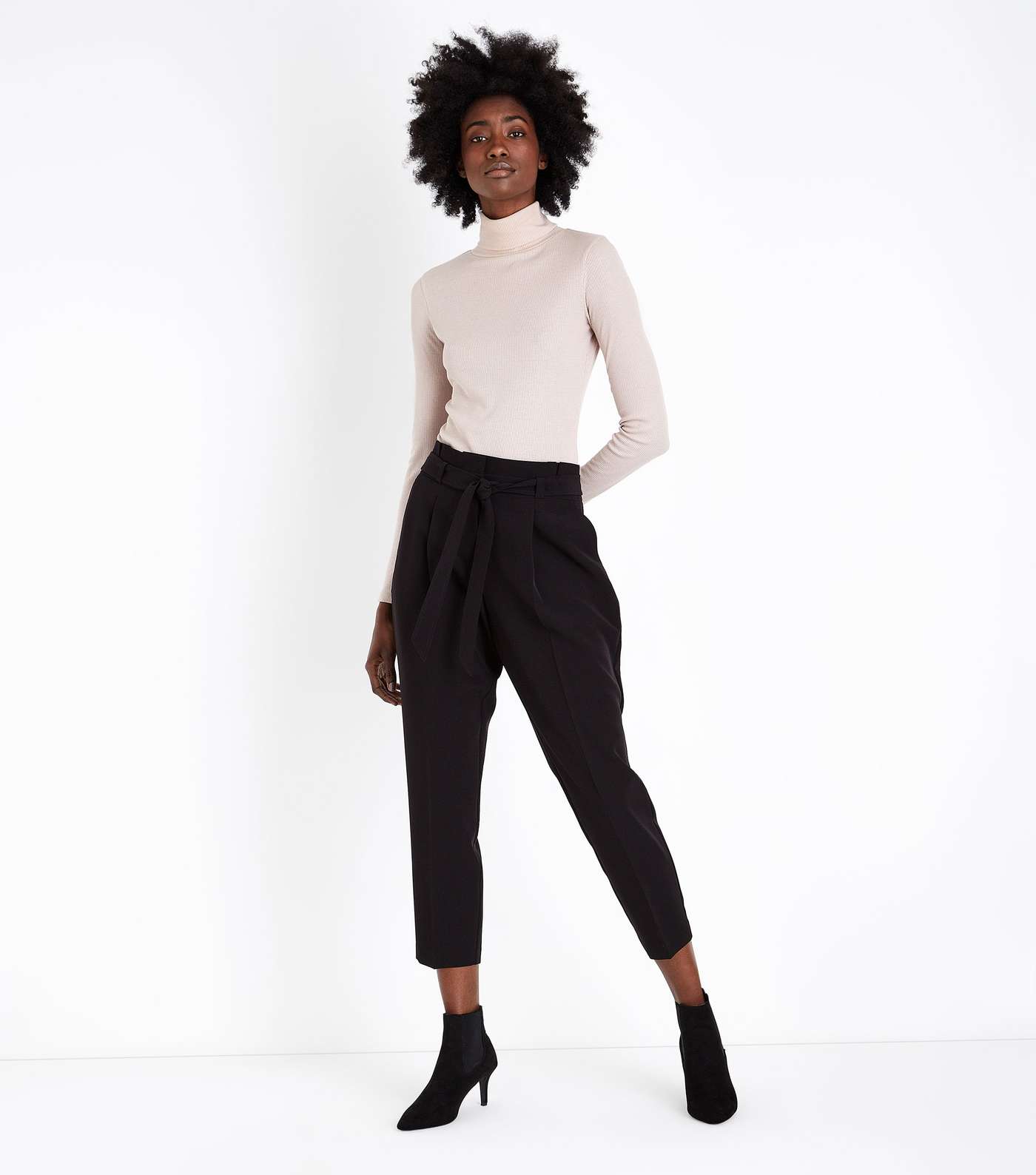  Black Paperbag Trousers