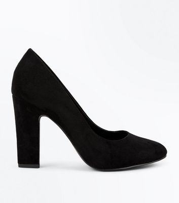 new look block heel court shoes