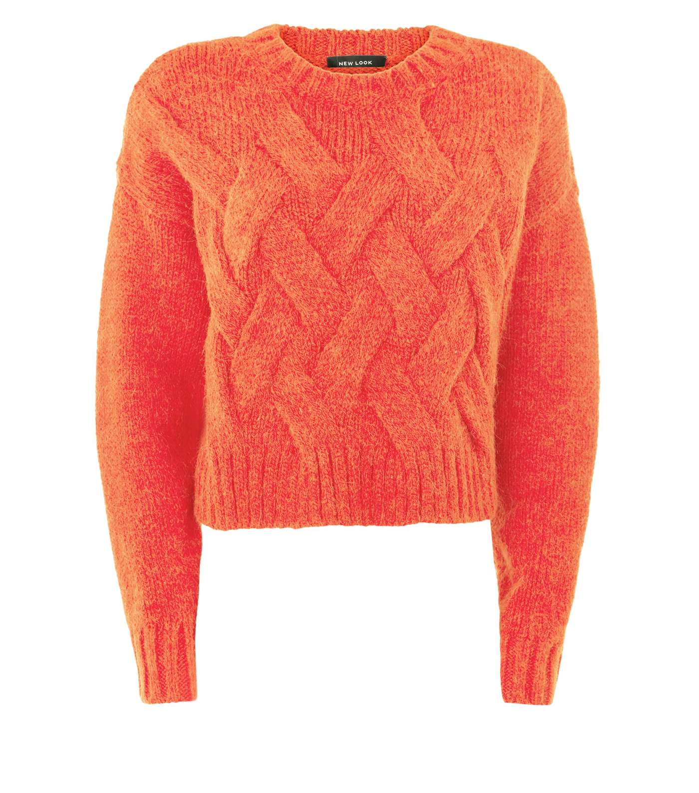 Red Cable Knit Cropped Jumper  Image 4