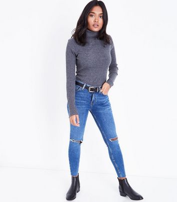 petite ripped knee jeans