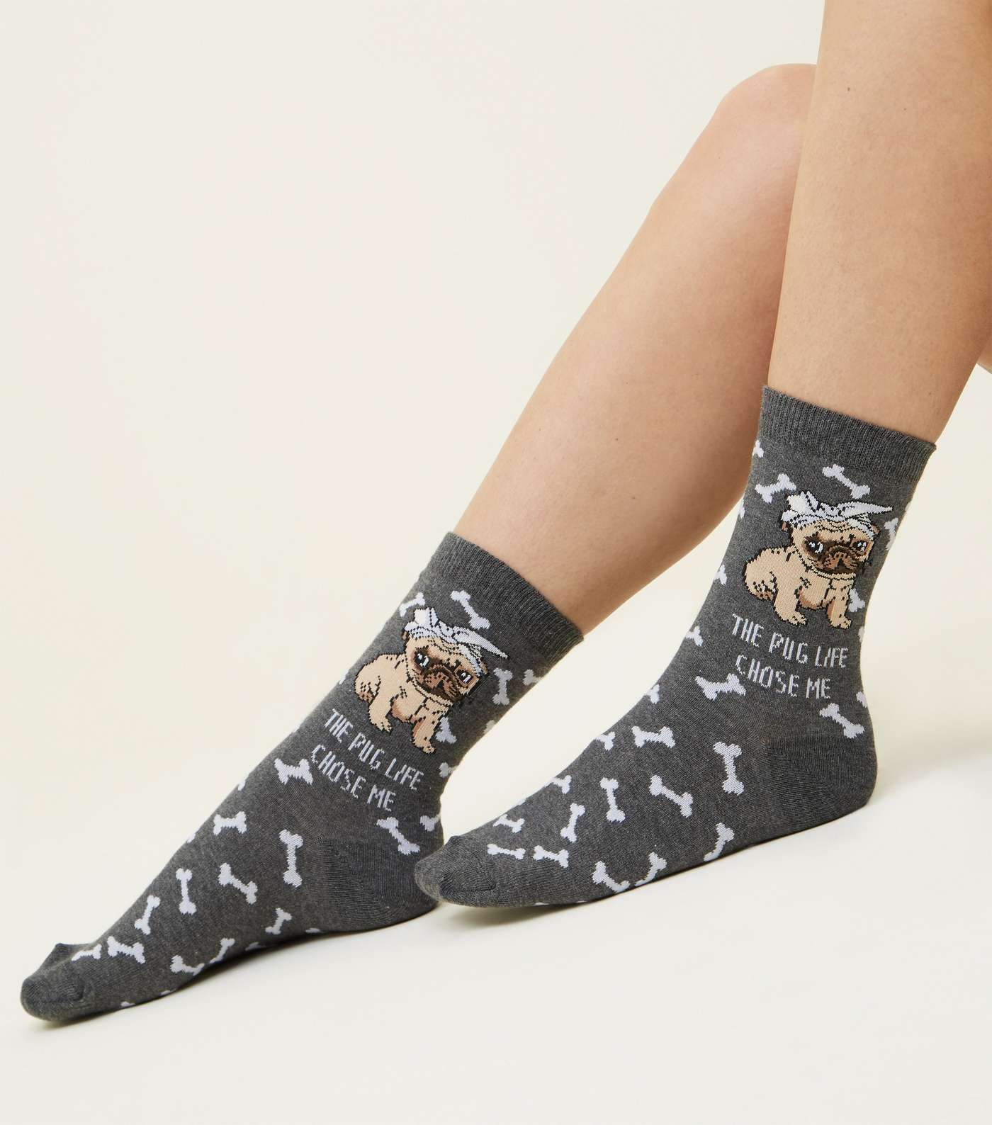 Grey Pug Life Socks  Image 2