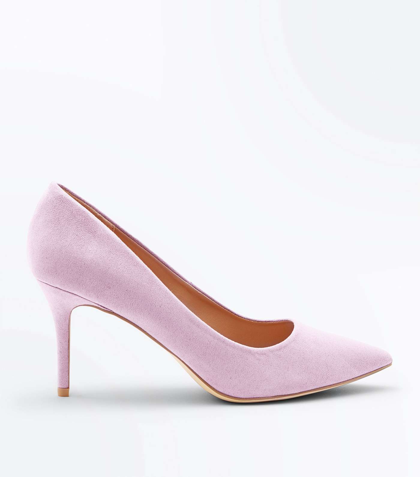 Lilac Suedette Pointed Court Shoes
